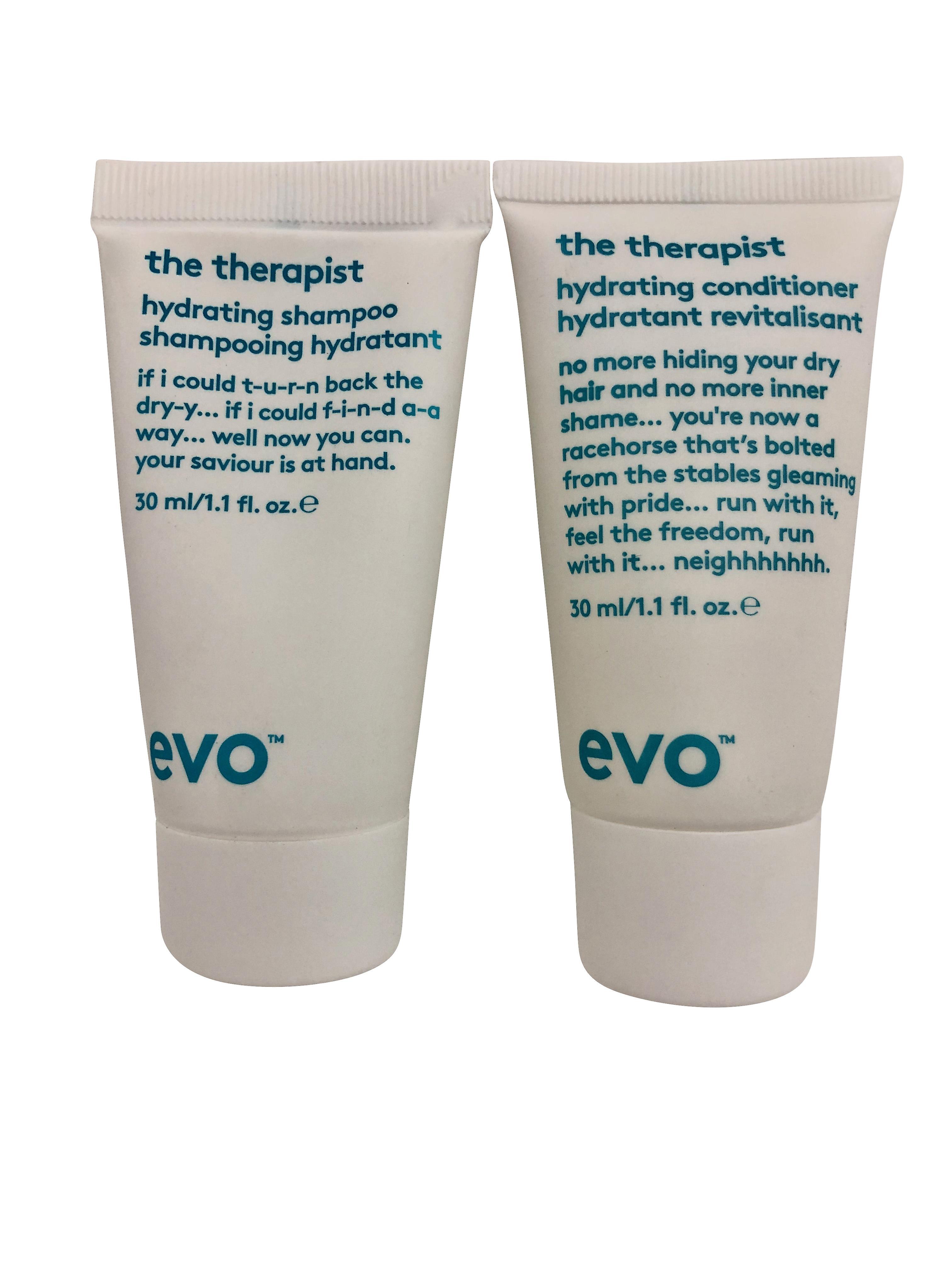 evo The Therapist Hydrating Shampoo & Conditioner Set 1.1 OZ Each