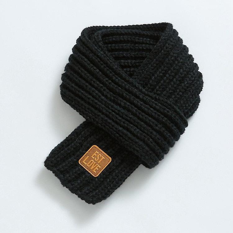 Slowmoose Winter Warm, Knitted-unisex Baby Scarf Black