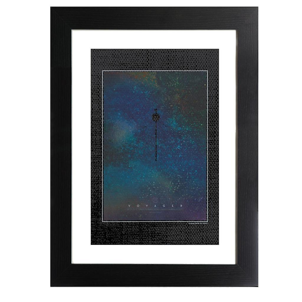 NASA Voyager Interplanetary Travel Poster Framed Print Black 39 x 52 cm