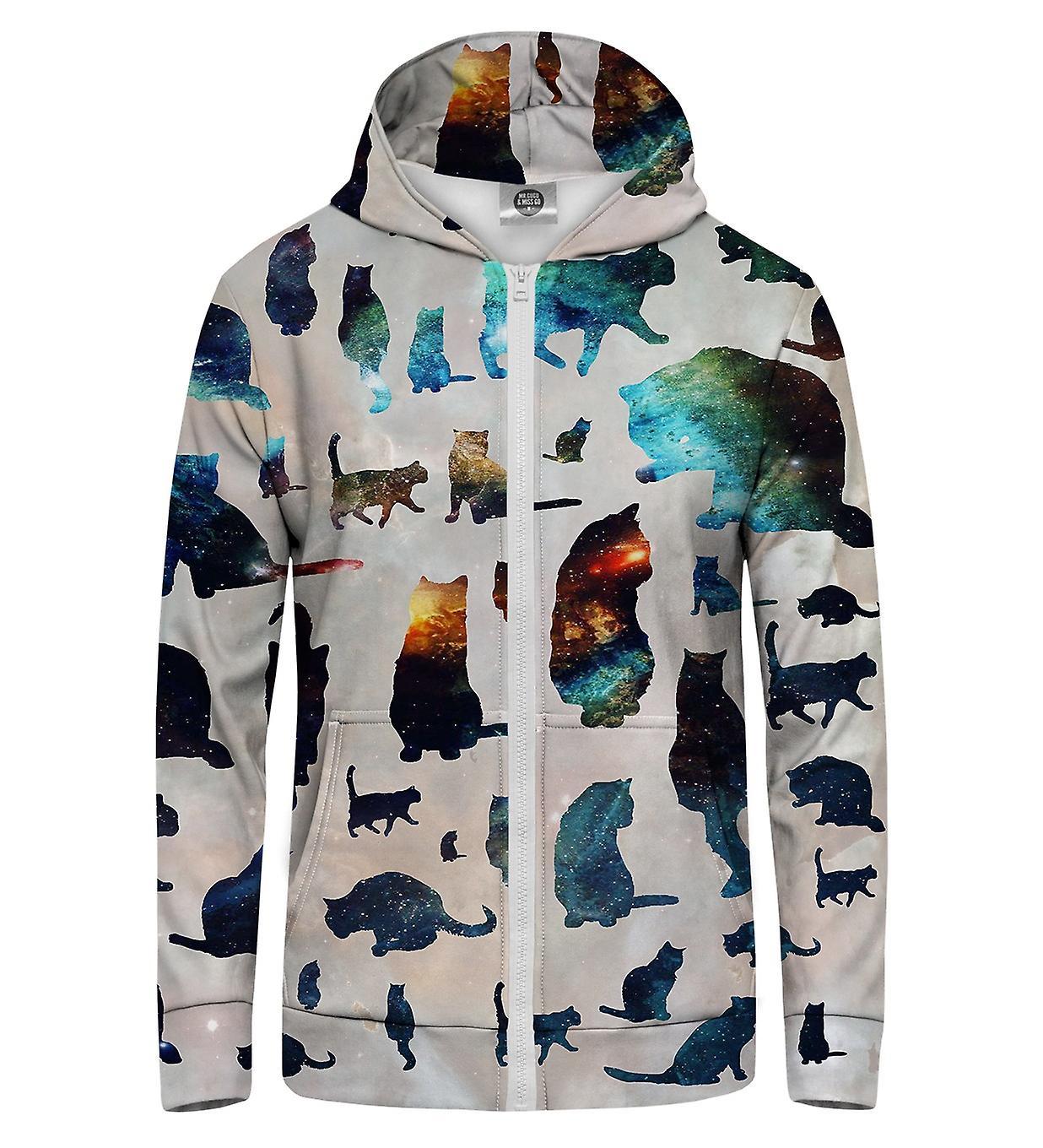 Mr Gugu & Miss Go Mr. GUGU & Miss GO Galaxy Cats Hoodie Kangaroo Zip Up white XS