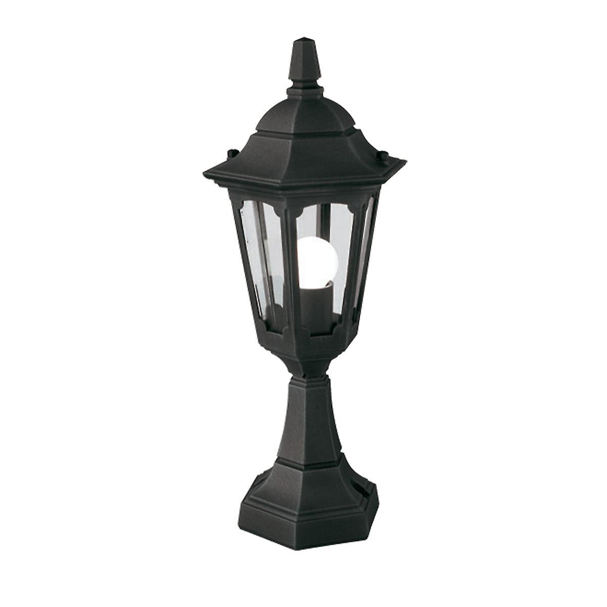 Parish 1 Light Outdoor Pedestal Lantern Black IP44 E27