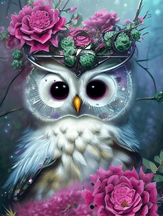 Dewenwils Dww-30x40cm 5D DIY Diamond Painting Full,Srie Hibou#J,DIY Diamond Rhinestone