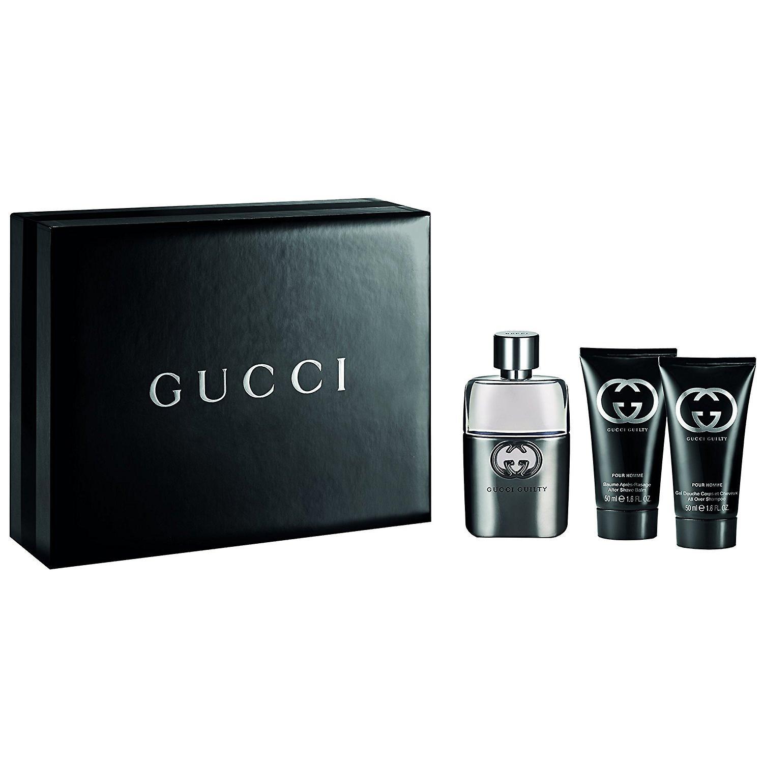 Gucci Guilty Pour Homme Gift Set 90ml EDT Spray + 75ml Deodorant Stick + 50ml Shower Gel