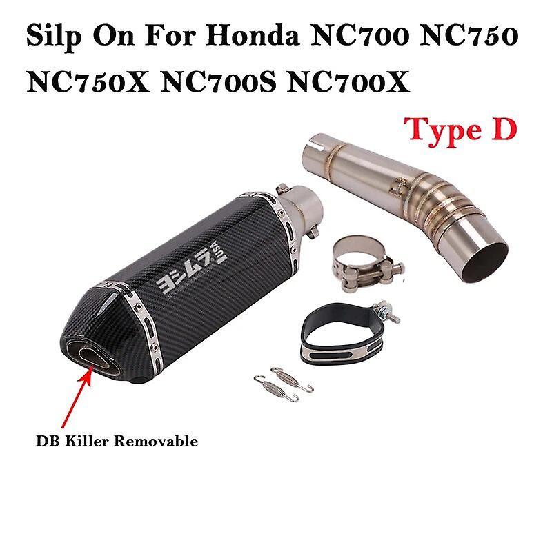 Jelivey Slip-on For Honda Nc700 Nc700x Nc750 Nc750x Nc750s Motorcycle Exhaust Muffler Modified Db Killer Escape Moto Middle Link Pipe White