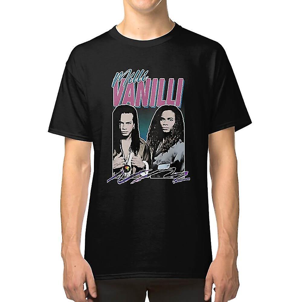 Gildan Milli Vanilli T-ShirtMilli Vanilli - 80's Fanart Aesthetic Design Tribute T-shirt Black XL