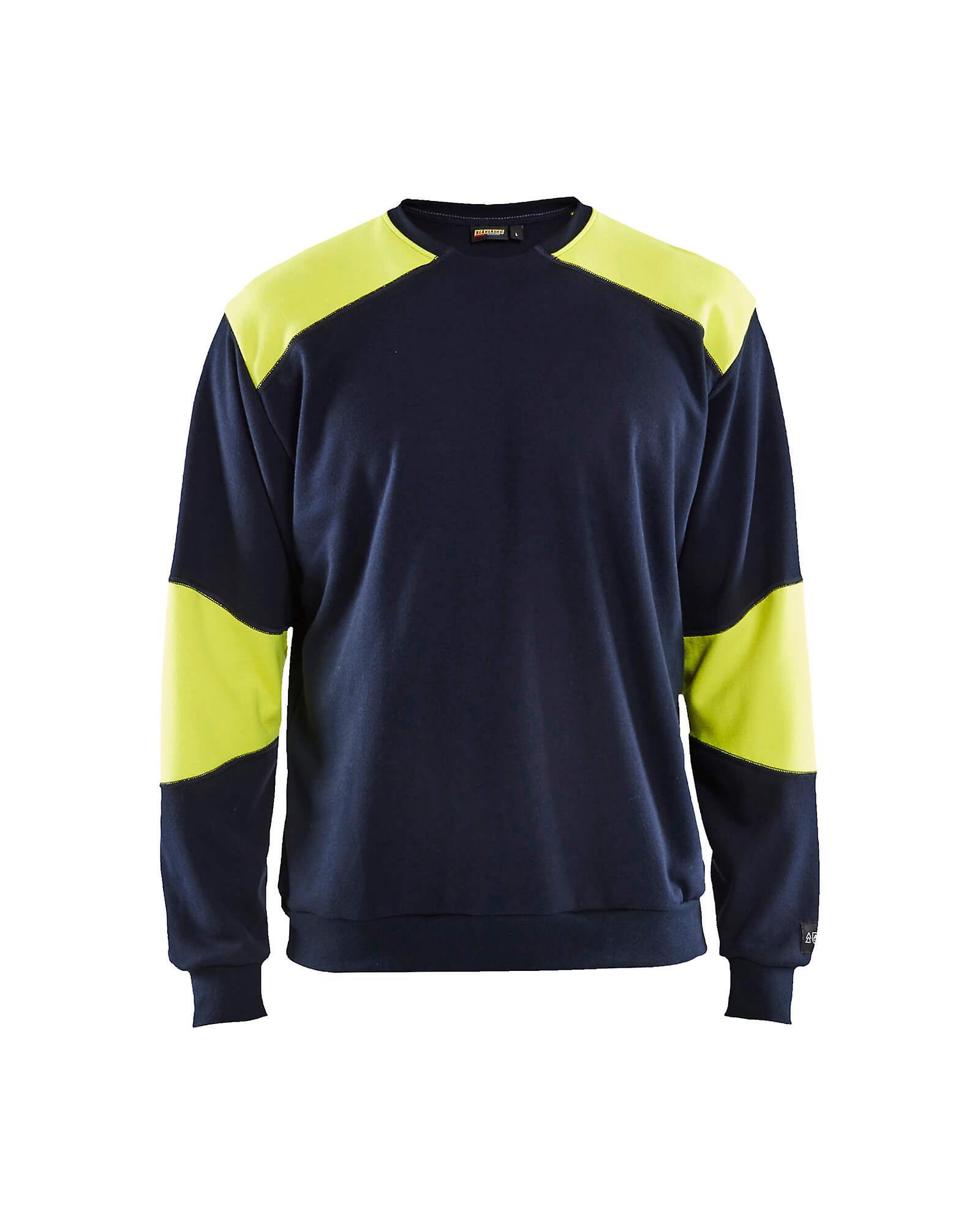 Blaklader 3458 flame-retardant work sweatshirt - mens (34581762) Navy blue/yellow M