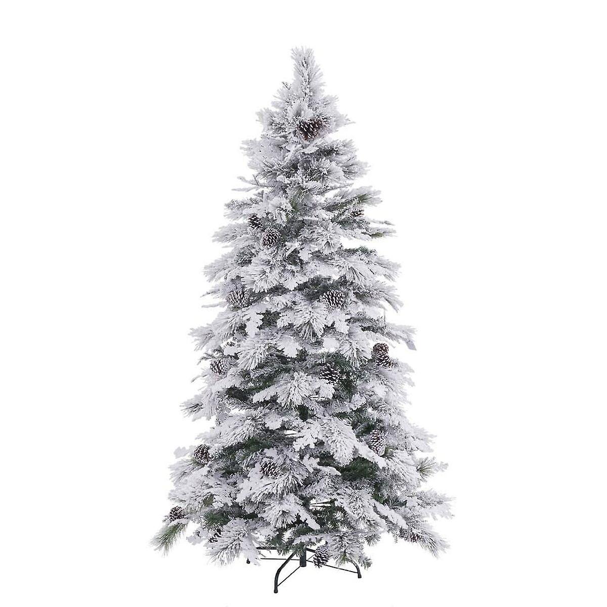 BigBuy Christmas Christmas Tree White Green PVC Metal Polyethylene 180 cm