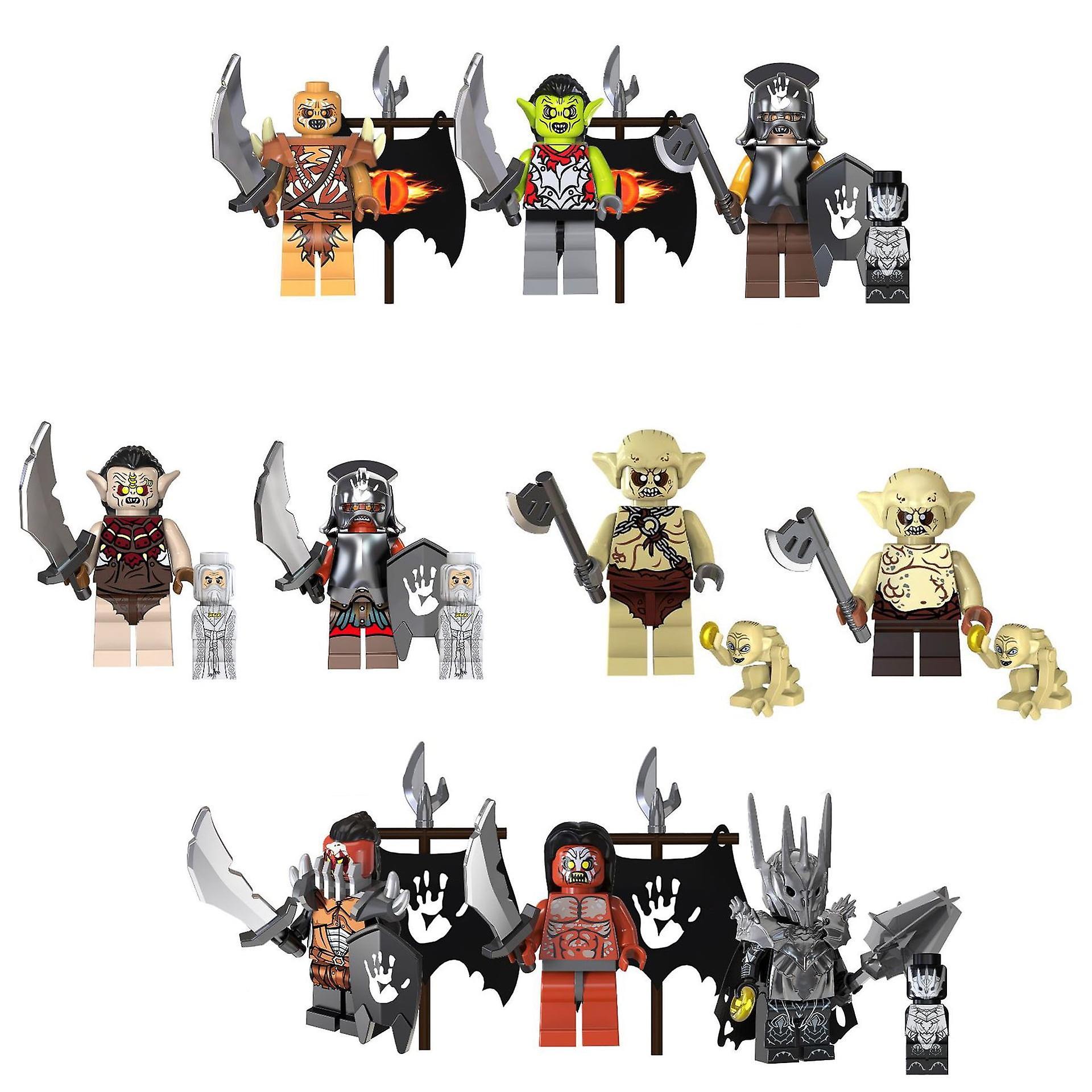 YM Studio 10 Pcs The Lord of the Rings Medieval Minifigures Toy Sets 1.77 inch Orcish Uruc Goblin Solon Building Blocks Action Figures