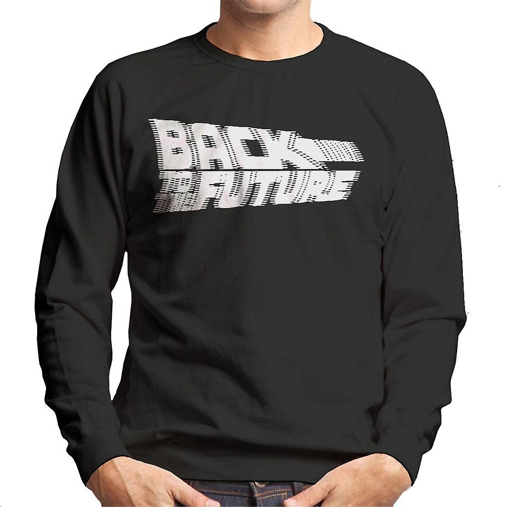 Back to the Future Blurred White Logo Men's Sweatshirt Black Medium