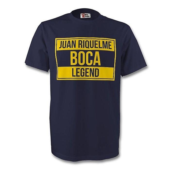 Gildan Juan Roman Riquelme Boca Juniors Legend Tee (navy) Womens XXL (Size 18 - 40 inch Chest)