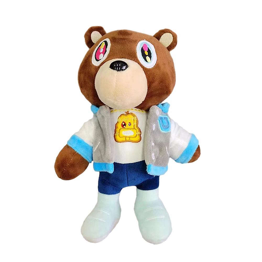 Manchalk 2023 Fashion Kanye Teddy Bear Plush Doll Stuffed Animal West Graduation Bear Collection Adult Kids Fans Gift Plushie Toy A