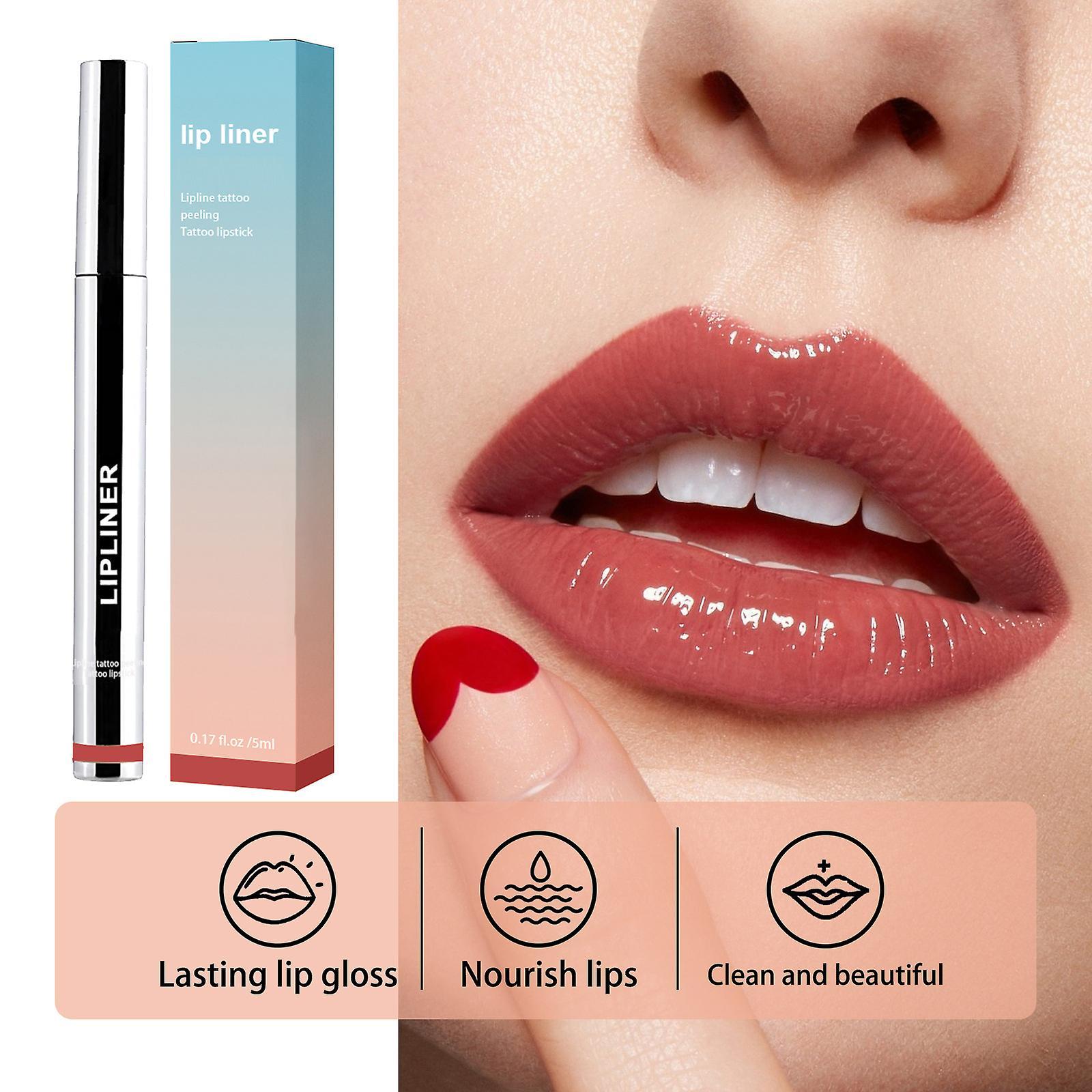 Fongwan Liquid Lip Liner, Matte Peel Off Lip Liner Tattoo, Peel Away Tattoo Lip Gloss, Non-stick Cup Plumping Lip Contouring, Lasting Lip Liner B