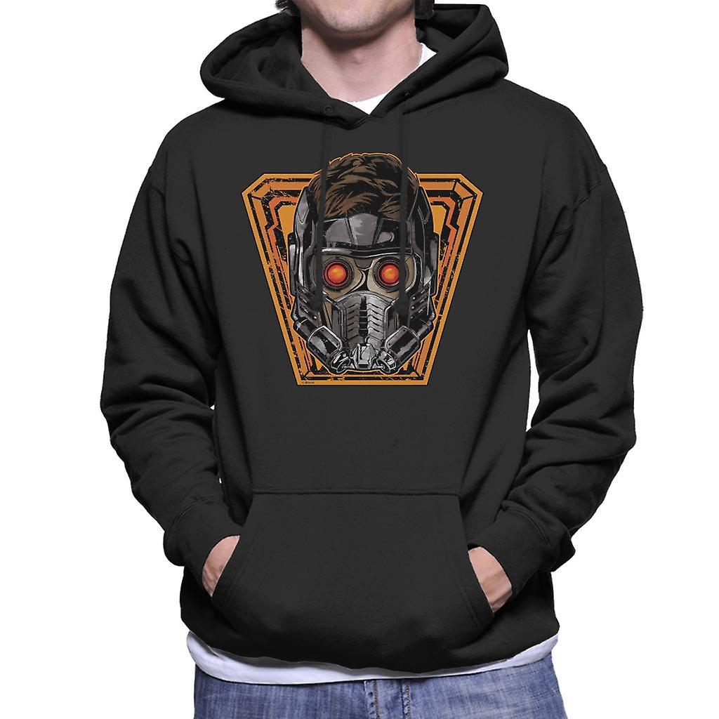 Marvel Guardians Of The Galaxy Vol 2 Star Lord Glowing Eyes Men's Hooded Sweatshirt Black Medium