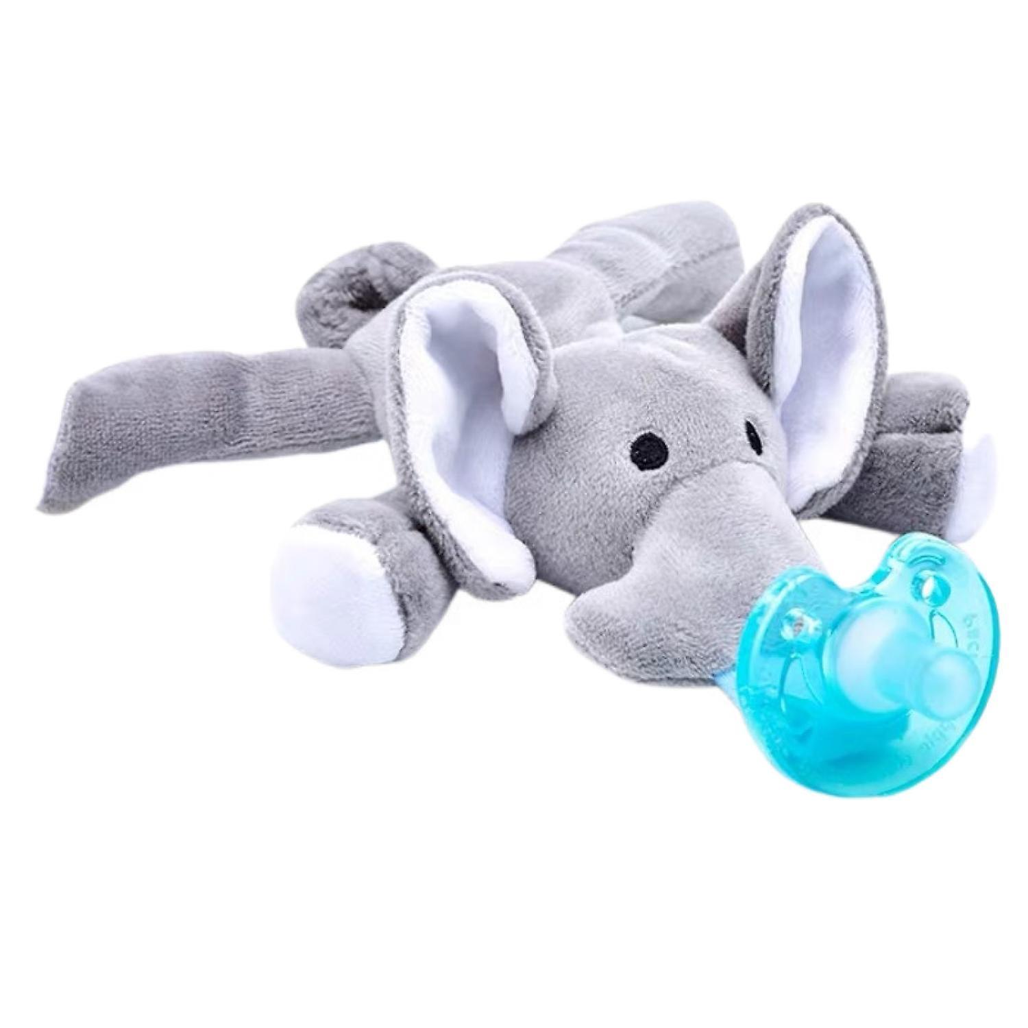 XYC AVEKI Soothie Snuggle Pacifier Holder with Detachable Pacifier, 0m+, Elephant