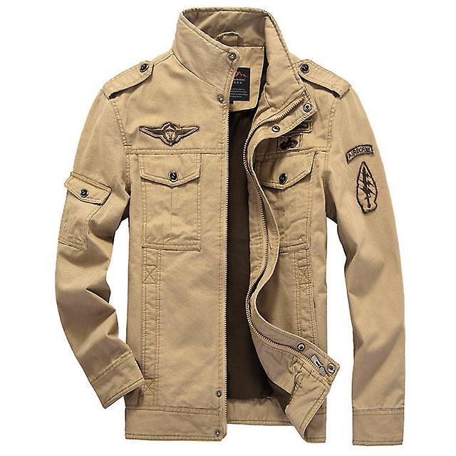 Coats Men Bomber Jacket 2023 Spring Autumn New Cotton Army Tactics Military Coat Mens Brand Outwear Fashion Casual Outdoor Jacket Men Khaki M