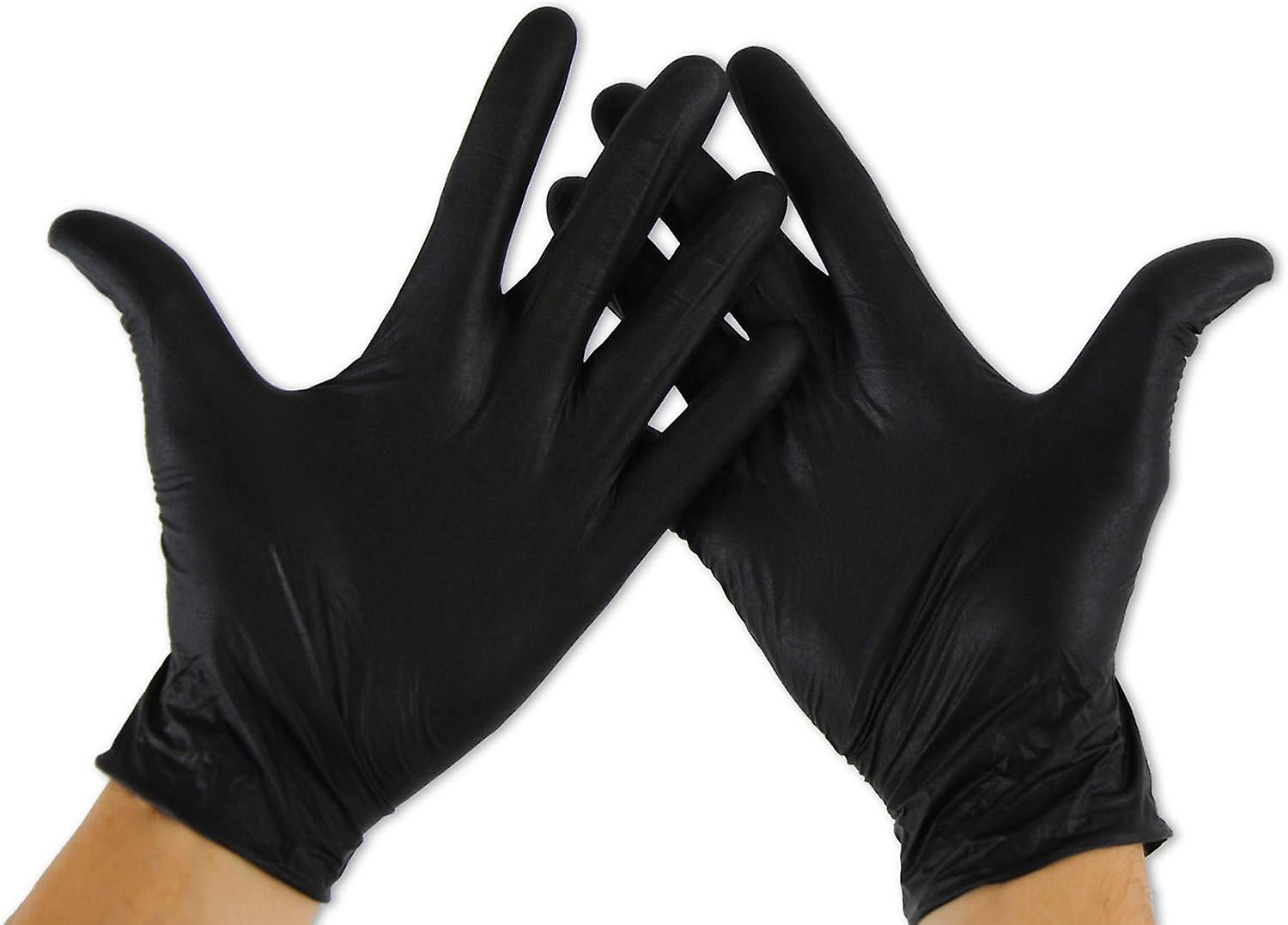 Xiti Nitrile Gloves Size M (100 units), Nitrile Disposable Gloves, Black Nitrile Gloves, Black Disposable Gloves, Nitrile Gloves (LATEX FREE)