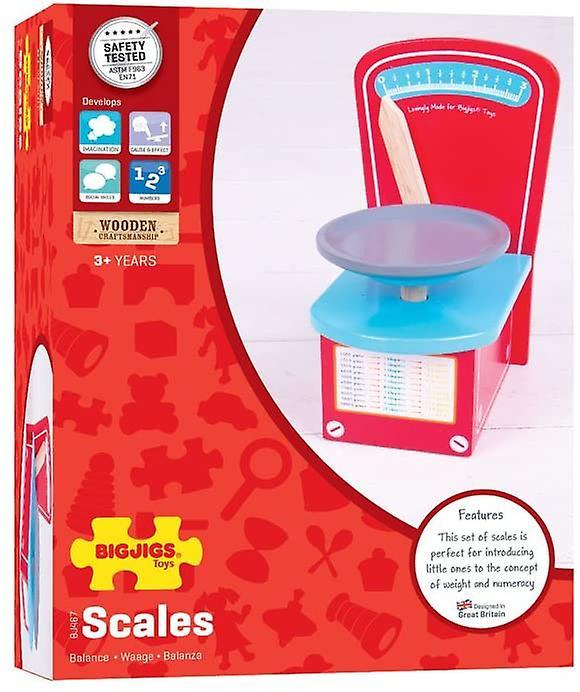 Bigjigs Toys Wooden Scales for Play Kitchen or Play Shop - Pretend Play