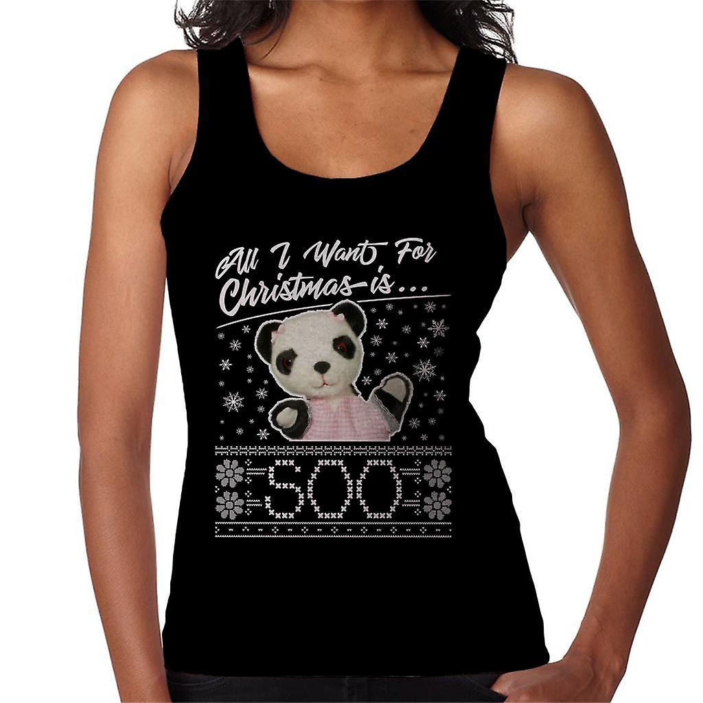 Sooty Christmas All I Want For Christmas Is Soo Women's Vest Black Small