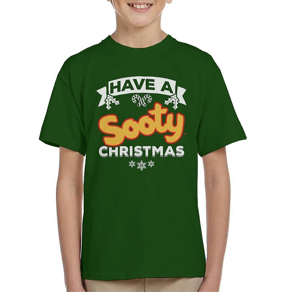 Sooty Christmas Have A Sooty Christmas Kid's T-Shirt Bottle Green X-Small (3-4 yrs)