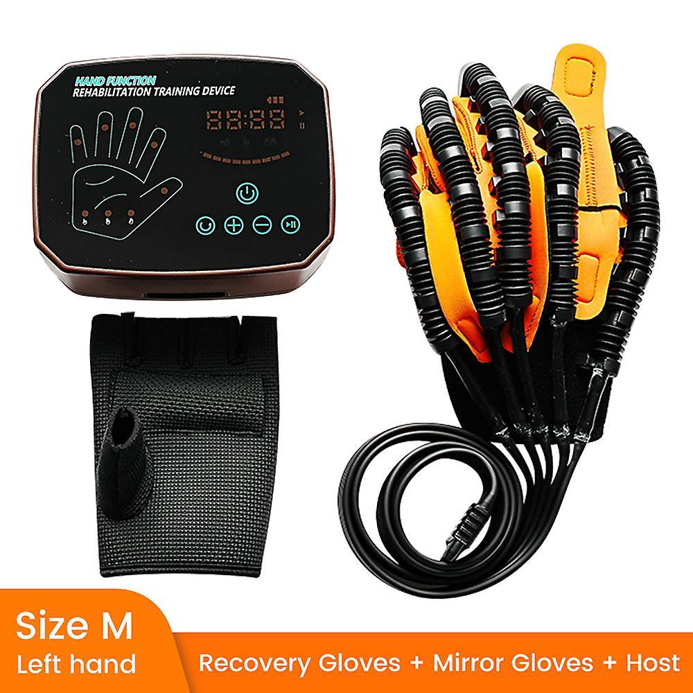 Loerss New Stroke Finger Mirroring Hand Rehabilitation Robot Gloves Hemiplegia Cerebral Infarction Training Equipment Finger Exerciser Orange Left ...