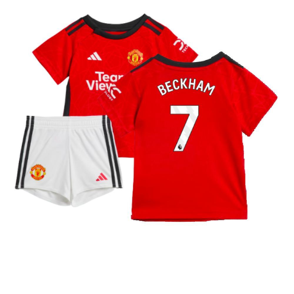 Adidas 2023-2024 Man Utd Home Baby Kit (Beckham 7) Red 6-9 Months