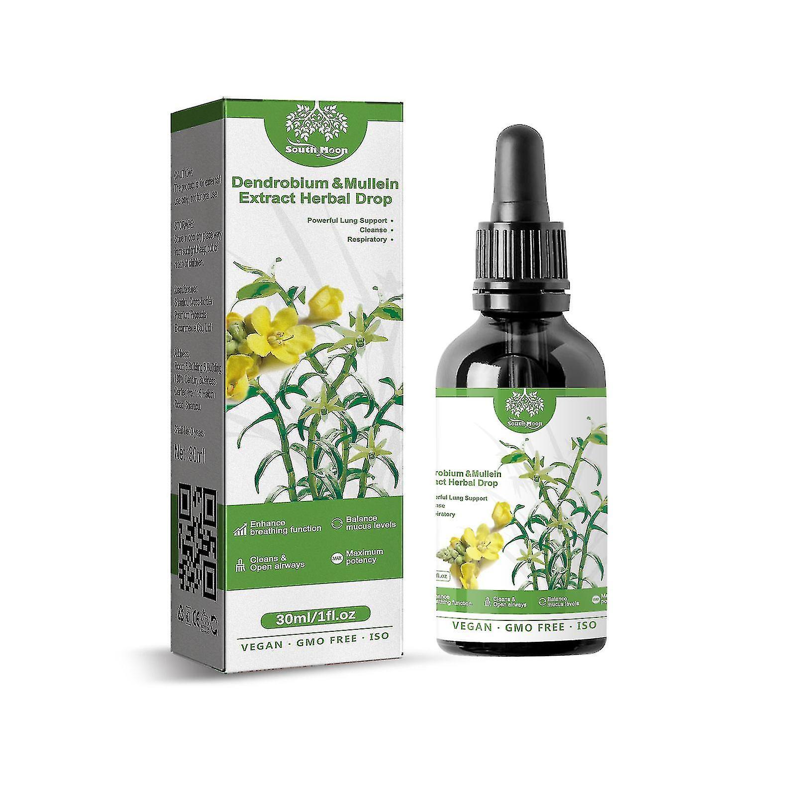 Ajhjn Powerful Lung Cleanse And Respiratory Herbal Drops - Dendrobium And Mullein Extract Serum 30ml