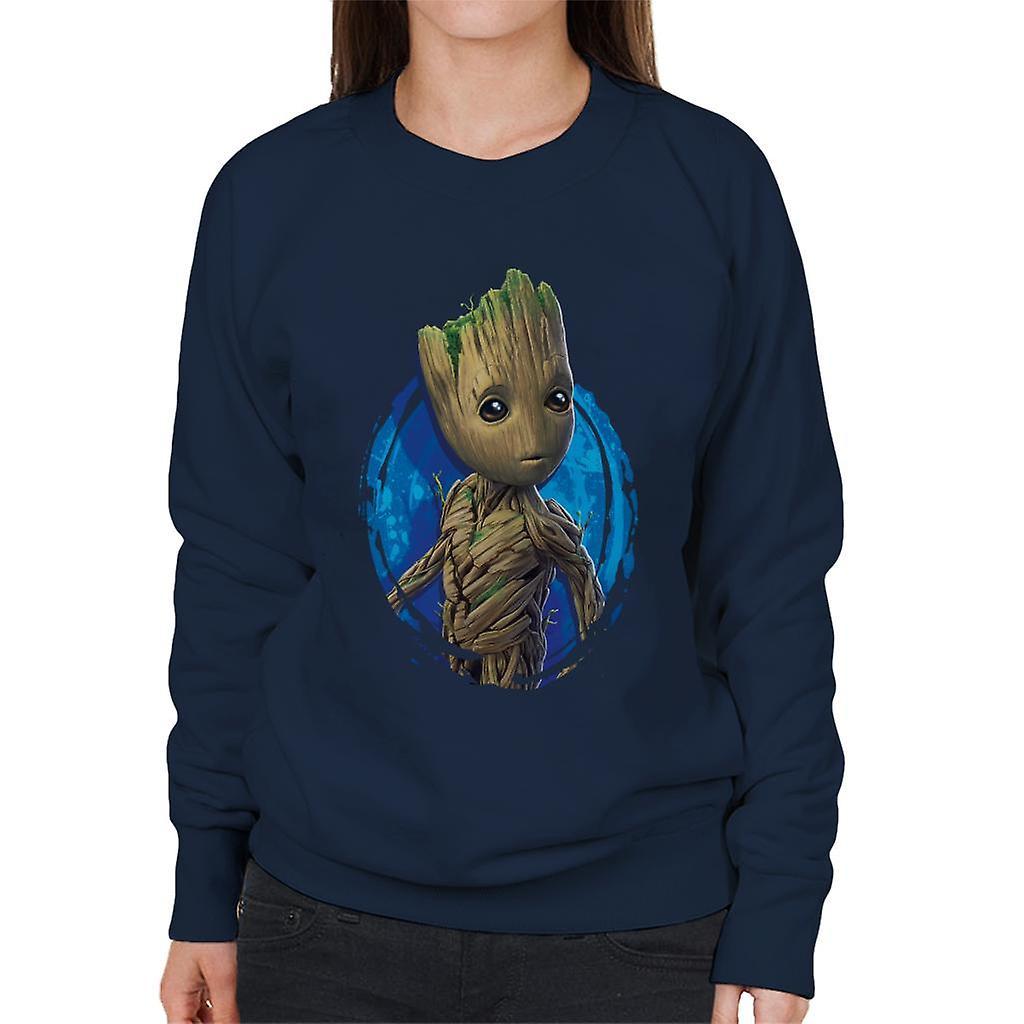 Marvel Guardians Of The Galaxy Vol 2 Groot In Awe Women's Sweatshirt Navy Blue Large