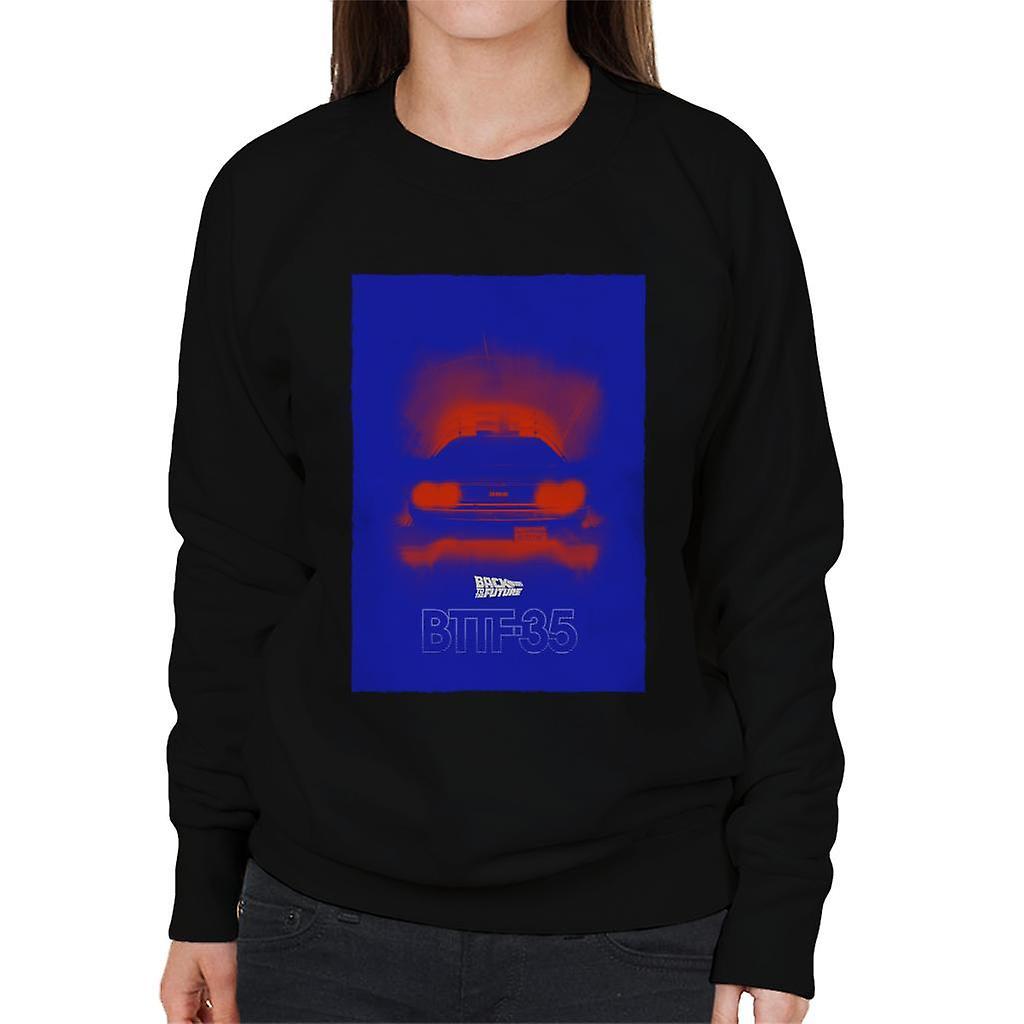 Back to the Future Delorean 35 Red Headlights Women's Sweatshirt Black Small