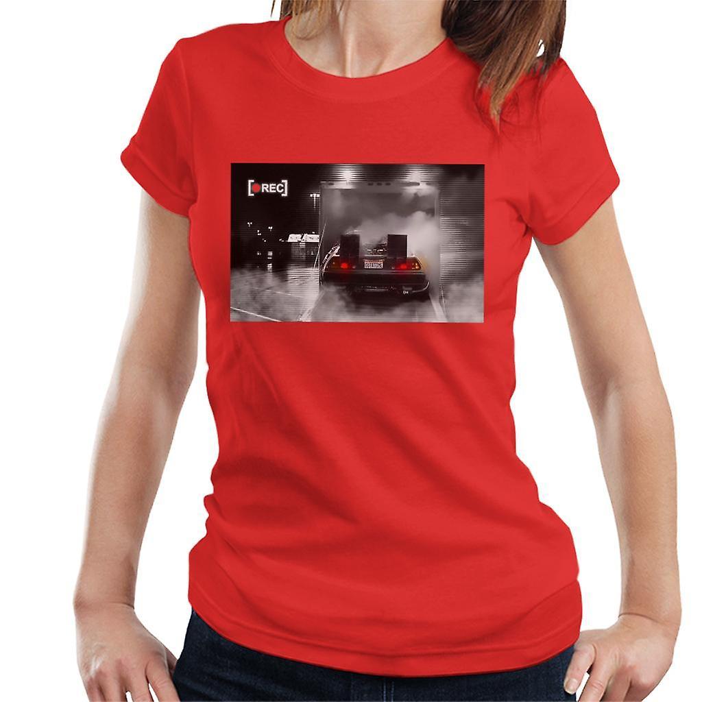 Back to the Future Delorean Rec Women's T-Shirt Red Small