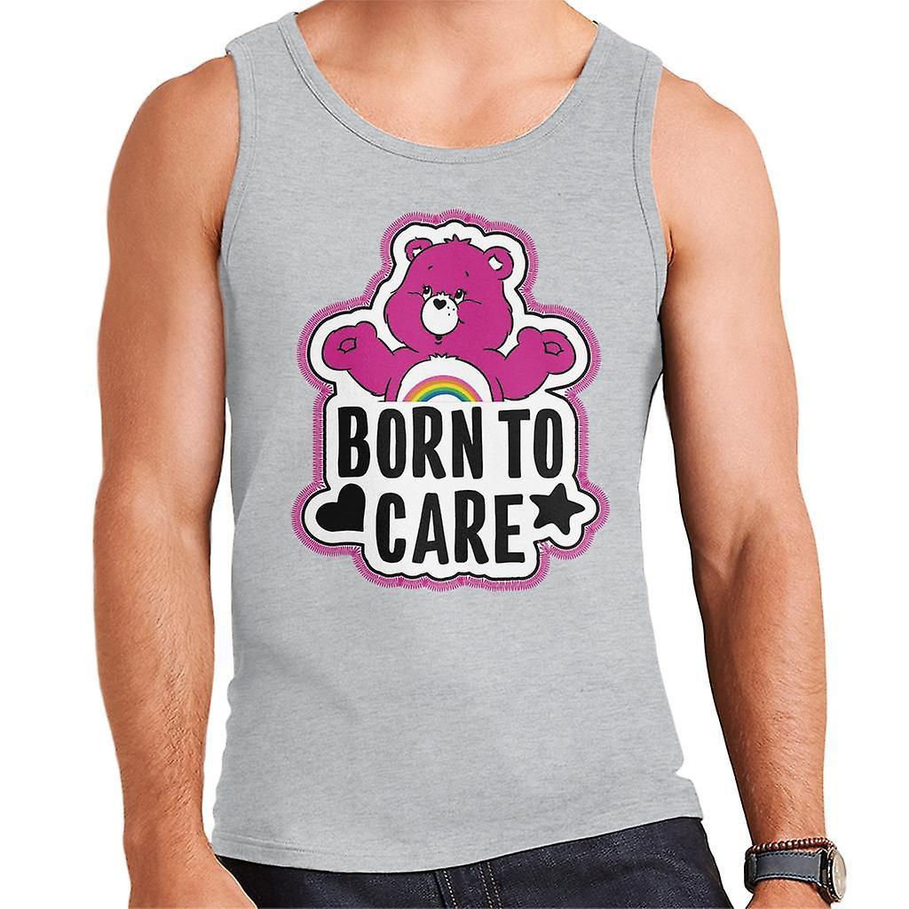 Care Bears Cheer Bear Born To Care Men's Vest Heather Grey Large