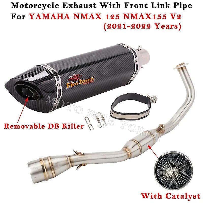 Jimonzi Motorcycle Exhaust Escape Modified Muffler Front Link Pipe With Catalyst For YAMAHA NMAX 125 155 NMAX125 NMAX155 V2 2021 2022 A