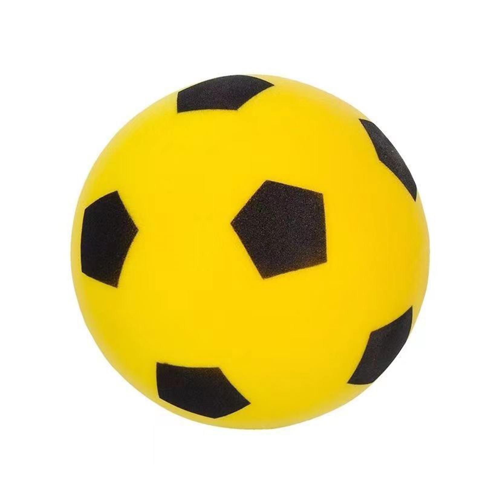 Remorui Silent Football Indoor Training Ball Soft Elastic Soccer Long-lasting Quiet Sports Gear for Children Yellow 18cm