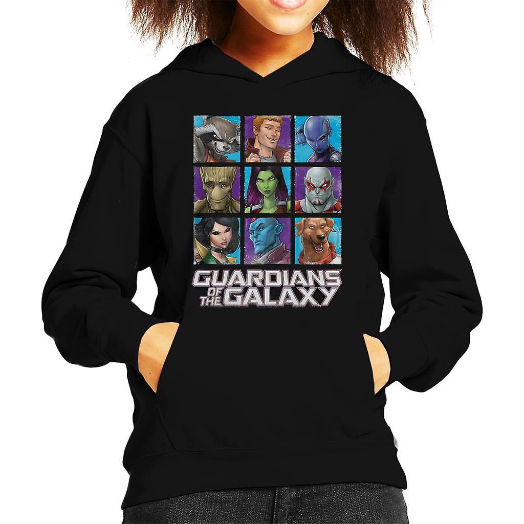 Marvel Guardians Of The Galaxy Extended Crew Kid's Hooded Sweatshirt Black Large (9-11 yrs)