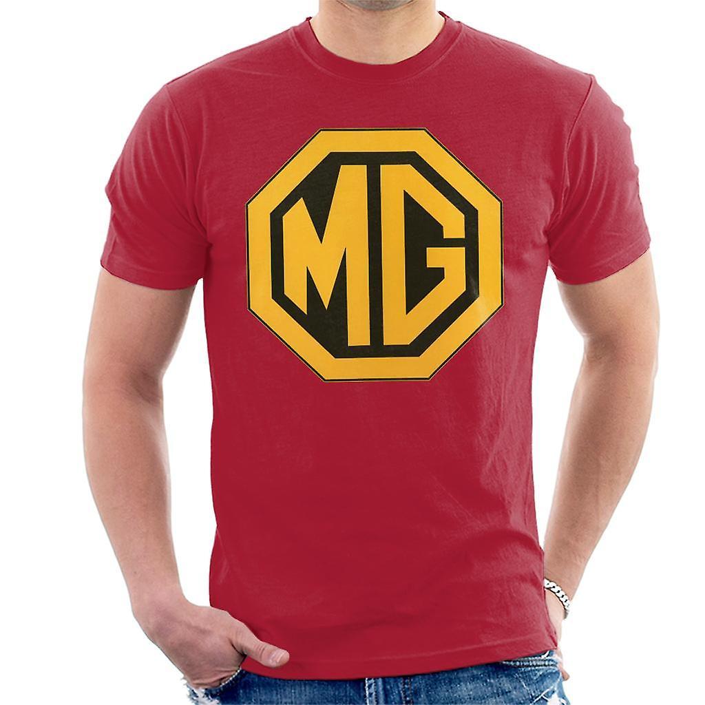 MG Gold Logo British Motor Heritage Men's T-Shirt Cherry Red Medium