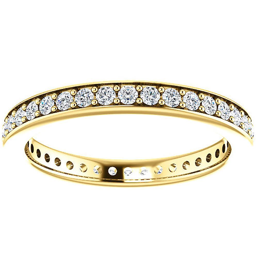 Pompeii3 1/2 Ct Diamond Eternity Ring Womens Wedding Band 14k Yellow Gold EX3 Lab Grown 7