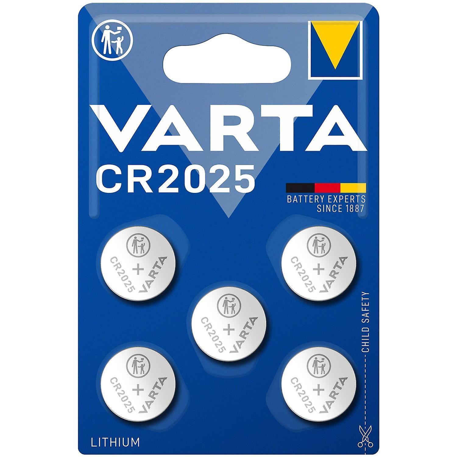 Varta CR2025 3V Lithium Coin Cell Battery 5 Pack