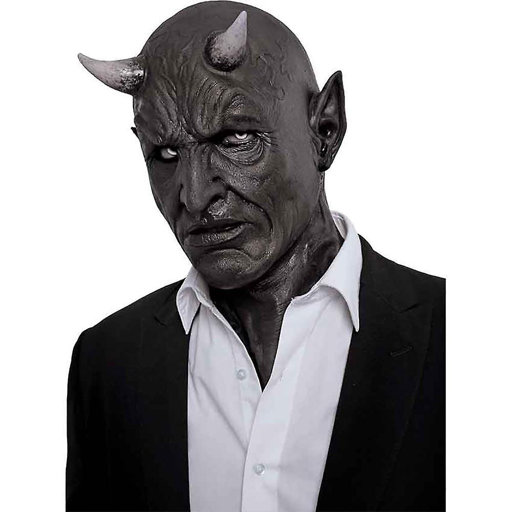 Cryin Cosplay Mephistopheles Mask Horror Demon Horn Mask Devil Killer Latex Helmet Masquerade Carnival Halloween Party Costume Props black