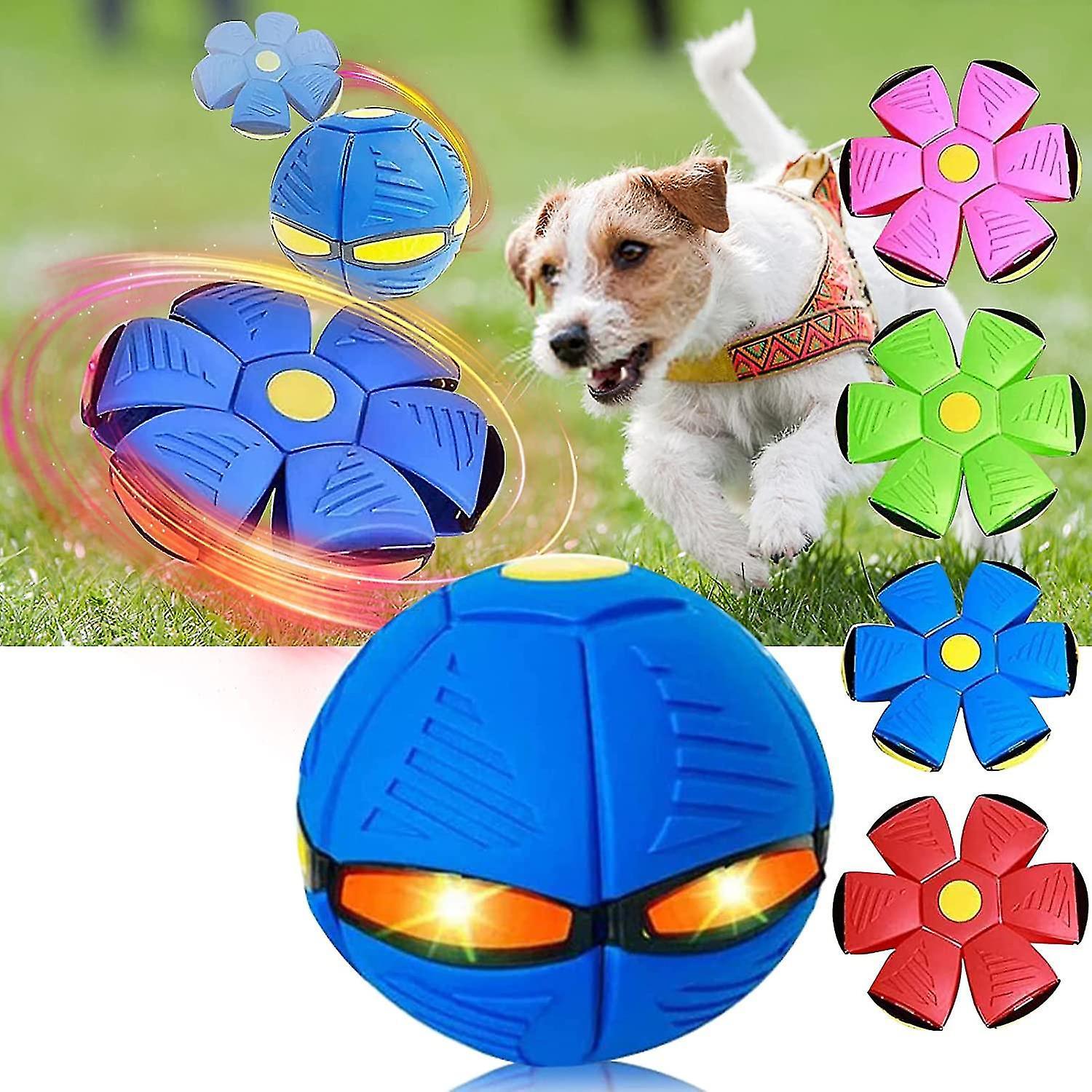 Tianzun 2023 New Pet Toy Flying Saucer Ball, Flying Saucer Ball Dog Toy, Pet Toy Flying Saucer, With 6 Led Light Blue