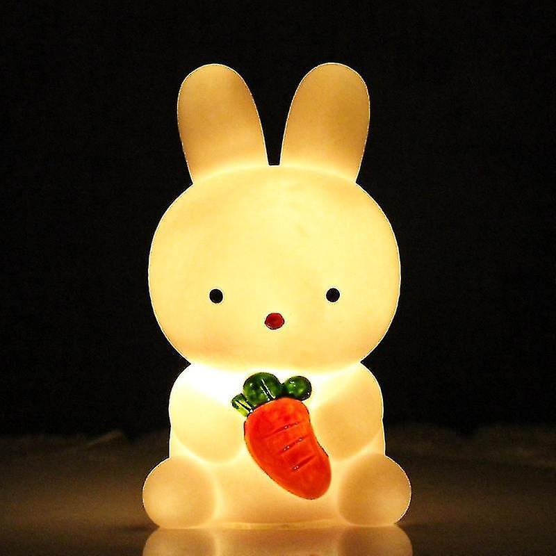 Tianzun Easter Bunny Holding Carrot/heart Led Night Light For Kids, Bedside Lamp, Easter Rabbit Animal Ornaments B--Carrot Bunny