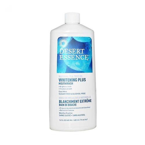 Desert Essence Tea Tree Oil Mouthwash Whitening Plus, Cool Mint, 16 oz (Pack of 1)