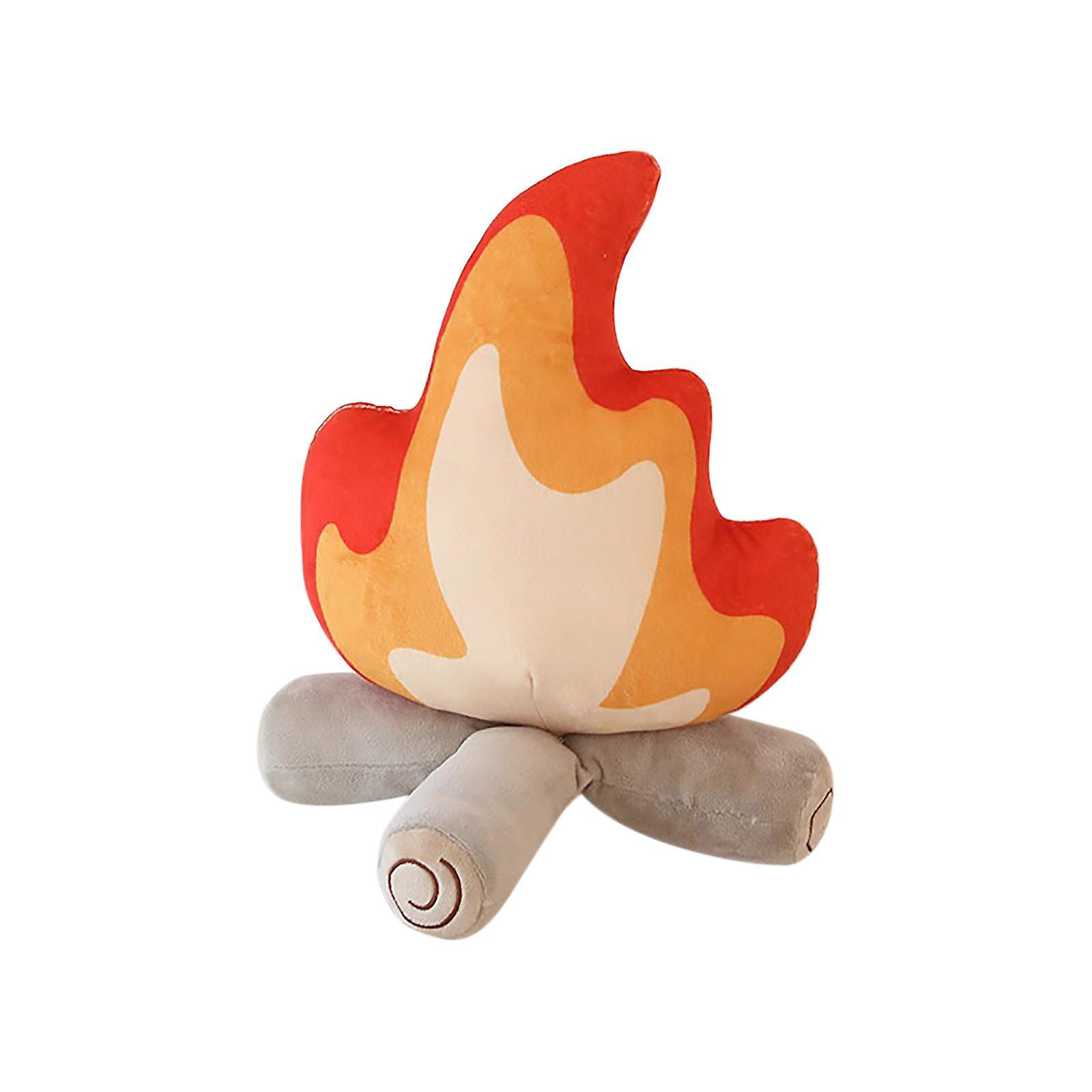 Shency Funny Plush Toys, Soft Simulation Bonfire Stuffed Plushies Doll Fake Fire Firewood Plush A