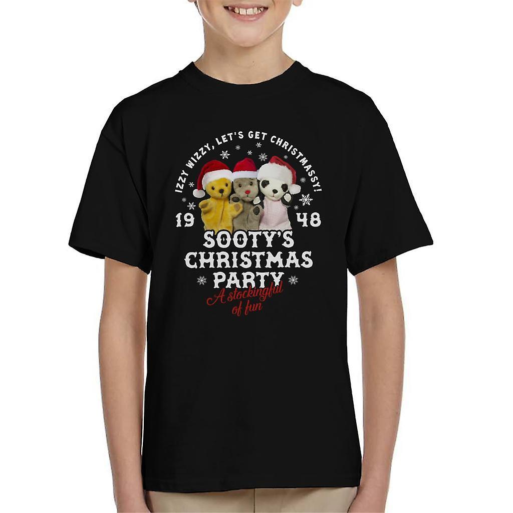 Sooty Christmas A Stockingful Of Fun Kid's T-Shirt Black Medium (7-8 yrs)