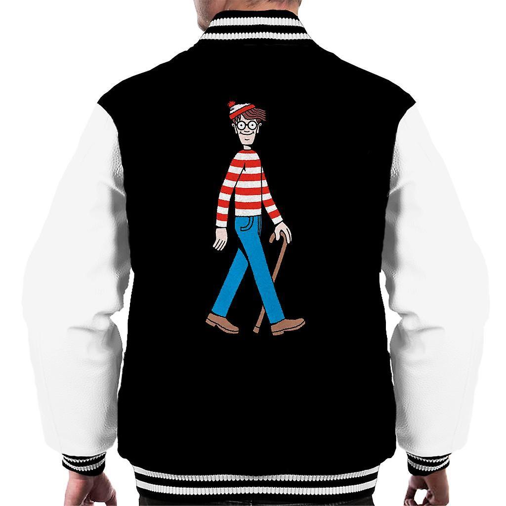 Wheres Wally Where's Wally Walking Men's Varsity Jacket Black/White Medium