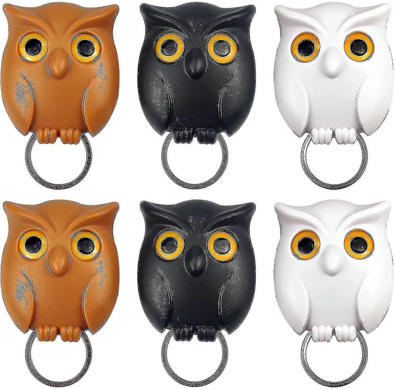 Owl Keychain, Key H Hook, Owl Keyring For Or Door, Automatic Open Close Owl () #CaLu brown 2pcs