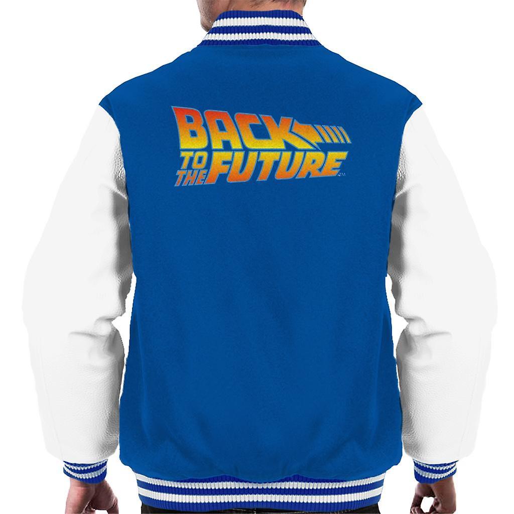 Back to the Future Classic Movie Logo Men's Varsity Jacket Royal/White Large