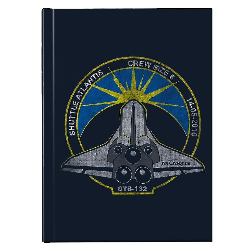 NASA STS 132 Atlantis Mission Badge Distressed Hardback Journal Navy Blue 13 x 18.5 cm