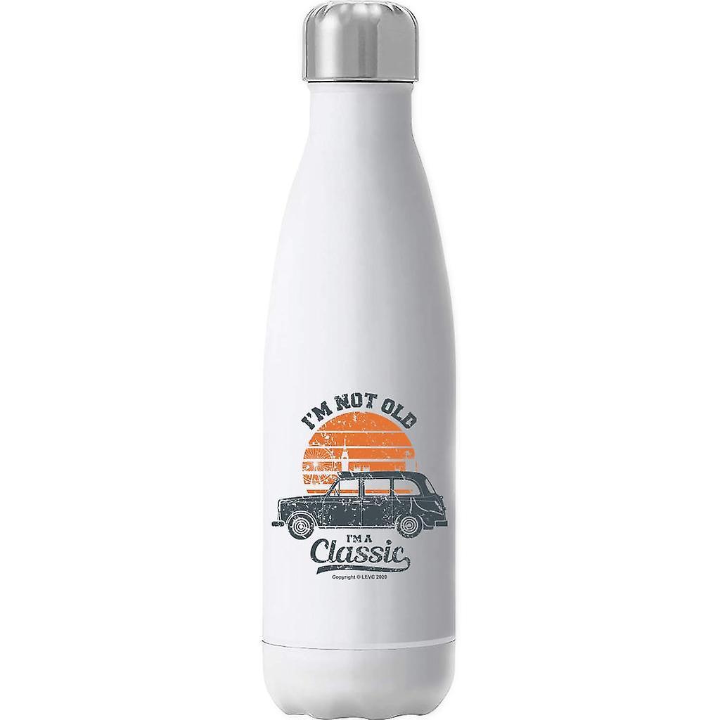 London Taxi Company TX4 Im Not Old Im A Classic Insulated Stainless Steel Water Bottle White 500ml