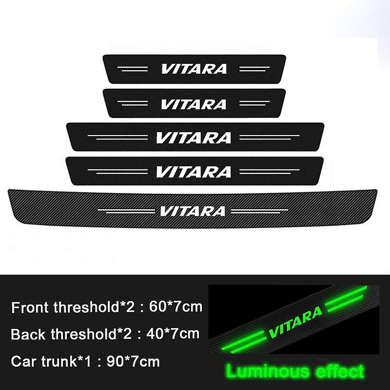 Vehicles & Parts Car Interior Luminous Carbon Fiber Car Door Threshold Stickers Protective Film For Suzuki Vitara Logo Doorsill Scuff Plate Decals ...