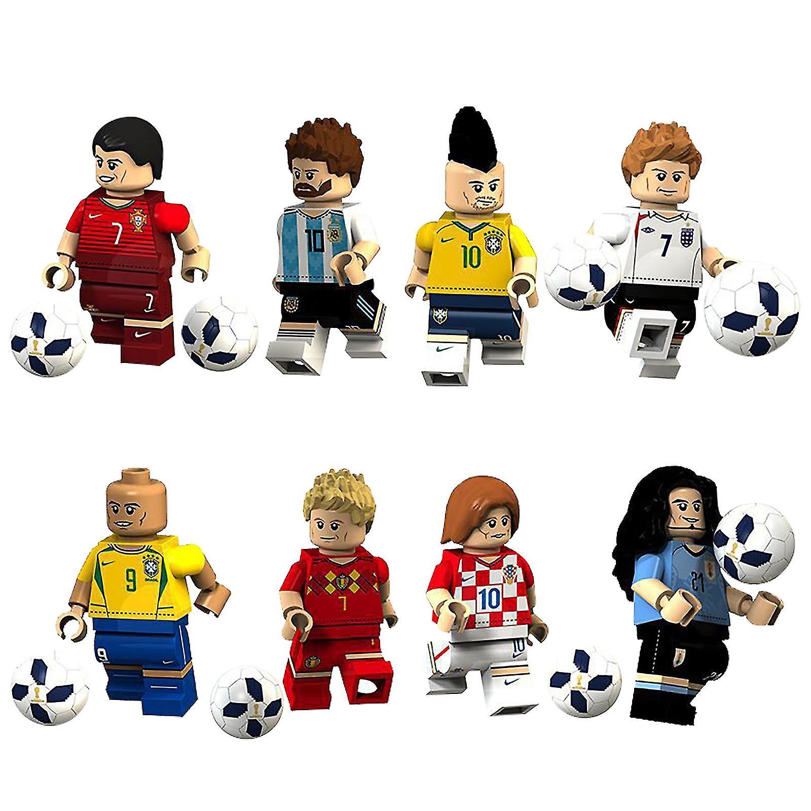 Cryin 8pcs / Set Super Star Minifigures Toy Football Player Building Blocks