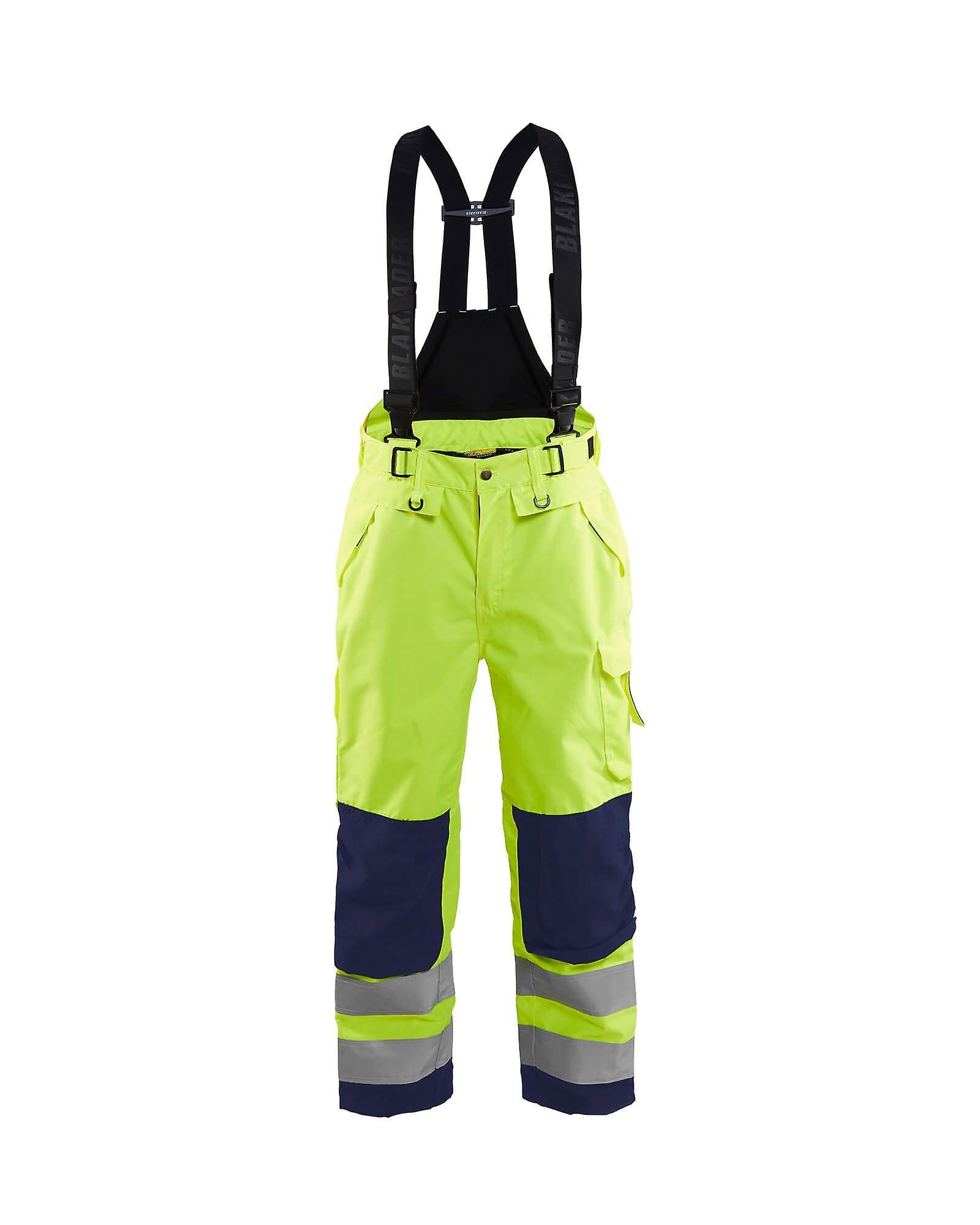 Blaklader 1867 hi-vis waterproof trousers - mens (18671977) Yellow/navy blue